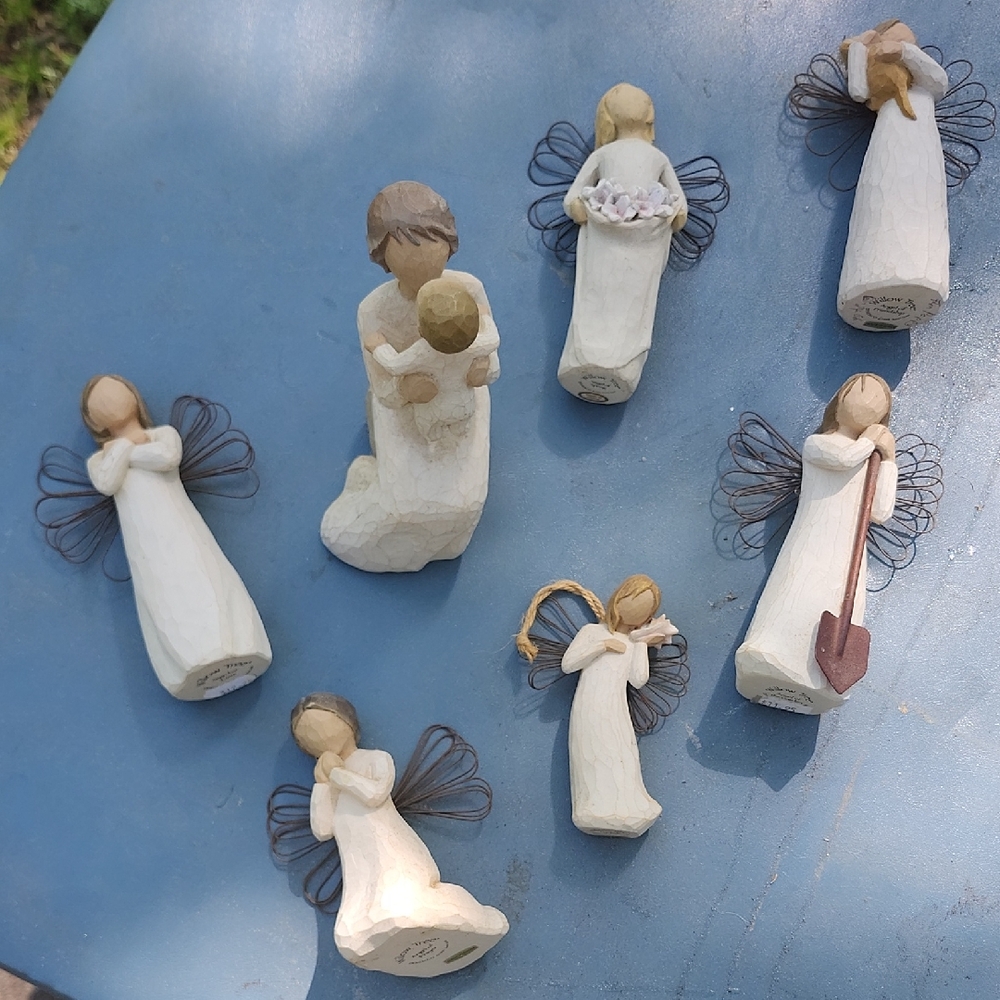 Willow Tree Cream & Brown Angel and Figure Figurine Set